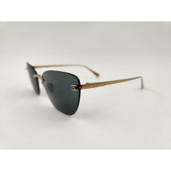 CHANEL CAT EYE SUNGLASSES Metal Gold/Dark Grey Ref. 4286T C395/S4 NWOT - Picture 6 of 12